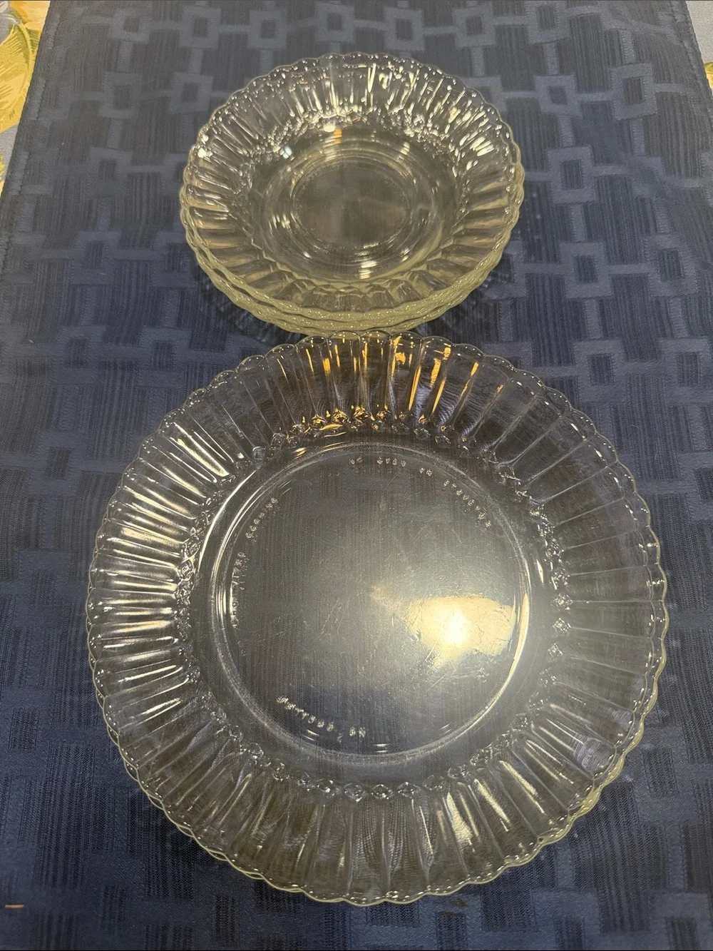 Vitro Corning Clear Pressed Glass Serving Bowls Set of five